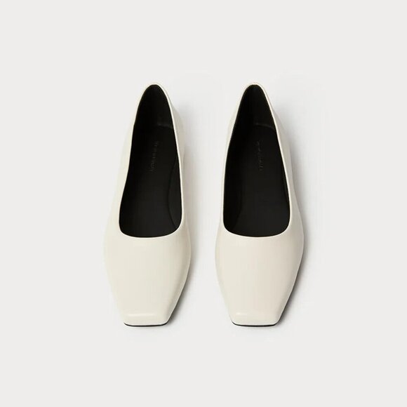 New WeWoreWhat Strap Ballet Vegan Leather Removable Strap Ivory Flats 38 EU/8 US - Picture 4 of 14